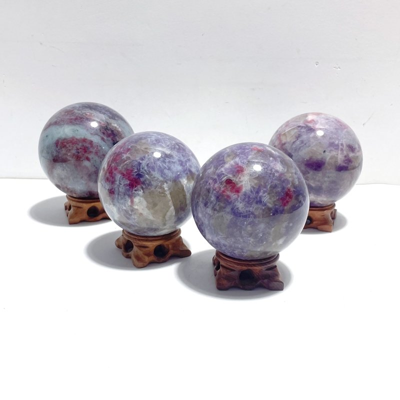 4 Pieces High Quality Large Unicorn Stone Spheres - Wholesale Crystals