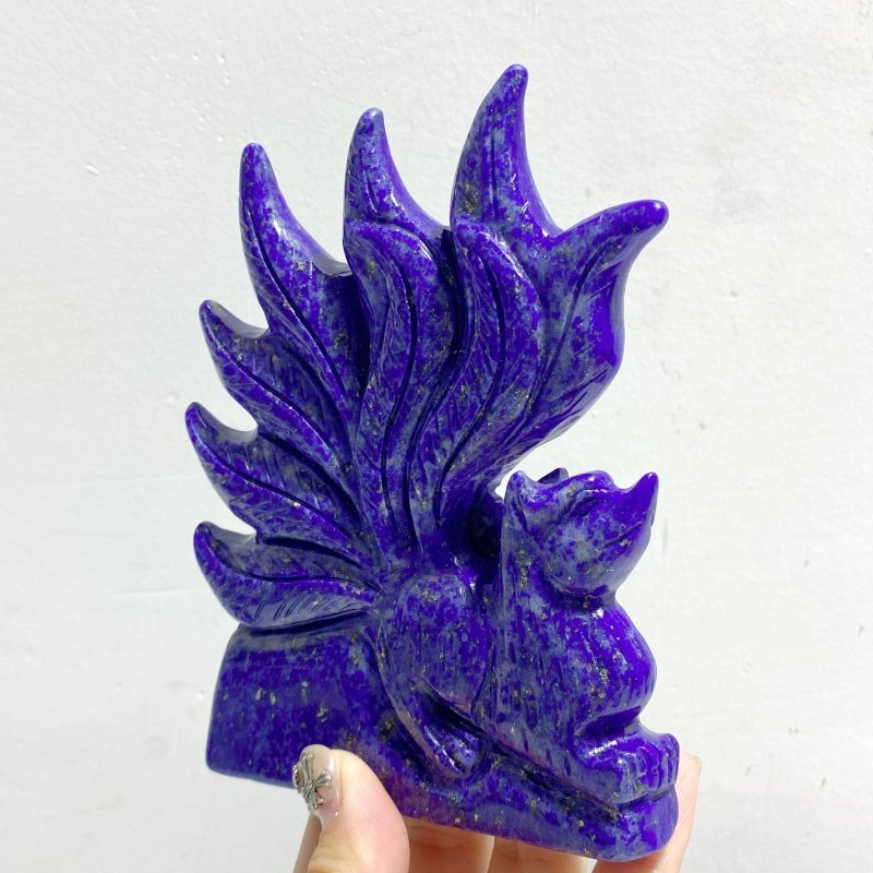 4 Pieces Lapis Lazuli Nine-tailed Fox Carving -Wholesale Crystals