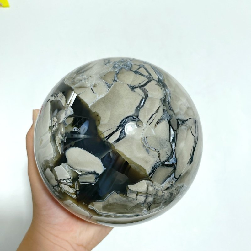 4 Pieces Large Volcano Agate Sphere (UV REACTIVE) - Wholesale Crystals