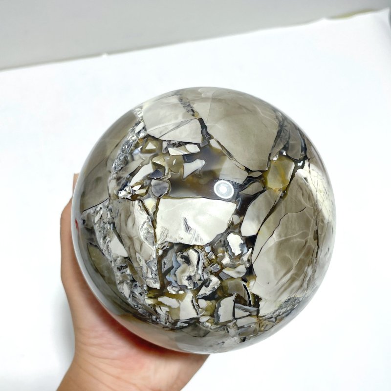 4 Pieces Large Volcano Agate Sphere (UV REACTIVE) - Wholesale Crystals