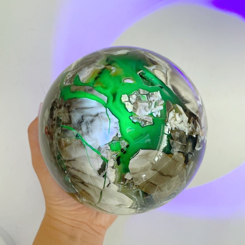 4 Pieces Large Volcano Agate Sphere (UV REACTIVE) - Wholesale Crystals