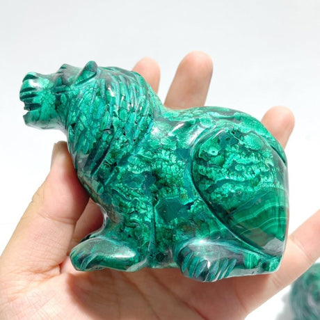 4 Pieces Malachite Lion Carving - Wholesale Crystals