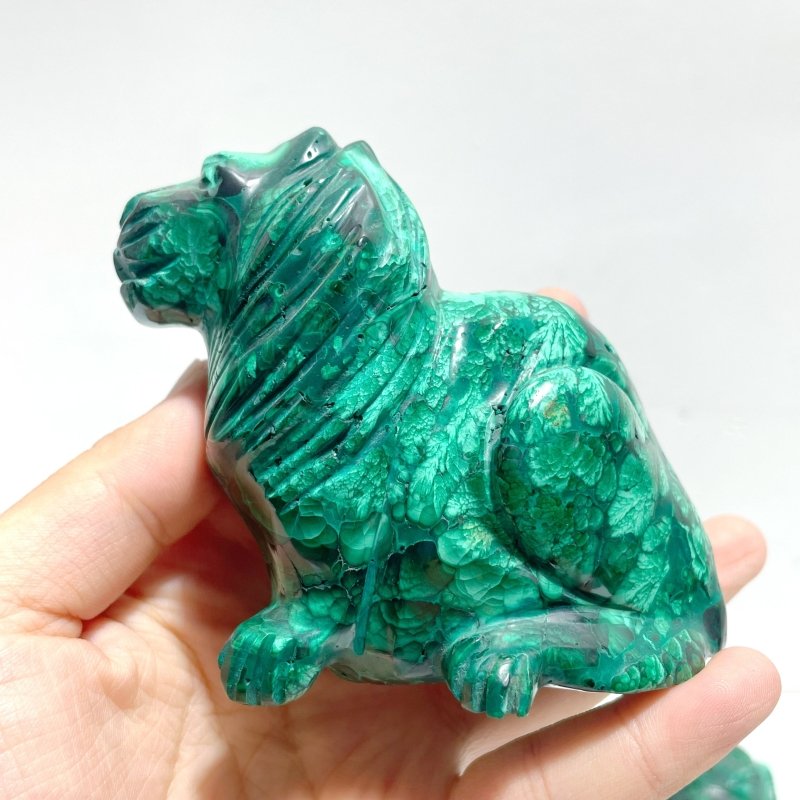 4 Pieces Malachite Lion Carving - Wholesale Crystals