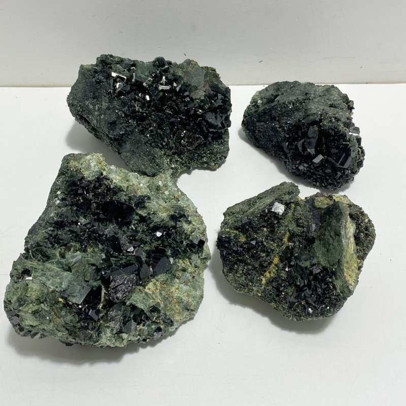 4 Pieces Raw Epidote Stone Specimen For Collection - Wholesale Crystals