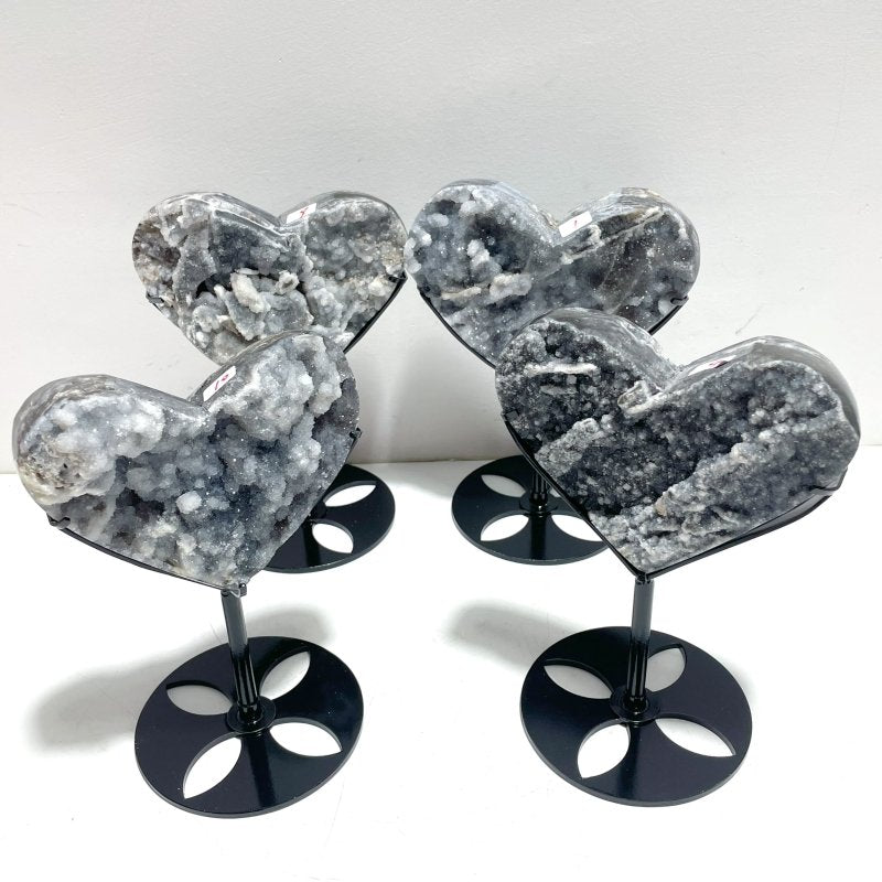 4 Pieces Sphalerite Heart With Stand - Wholesale Crystals