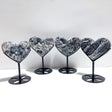 4 Pieces Sphalerite Heart With Stand - Wholesale Crystals