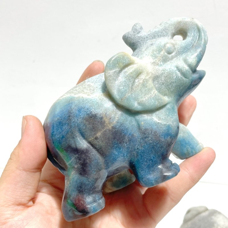 4 Pieces Trolleite Stone Elephant Carving (Defect) - Wholesale Crystals