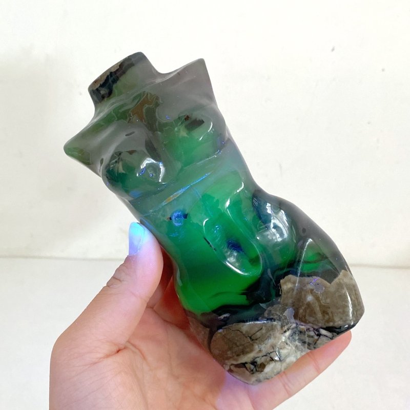 4 Pieces Volcano Agate Goddess Carving (UV - Reactive) - Wholesale Crystals