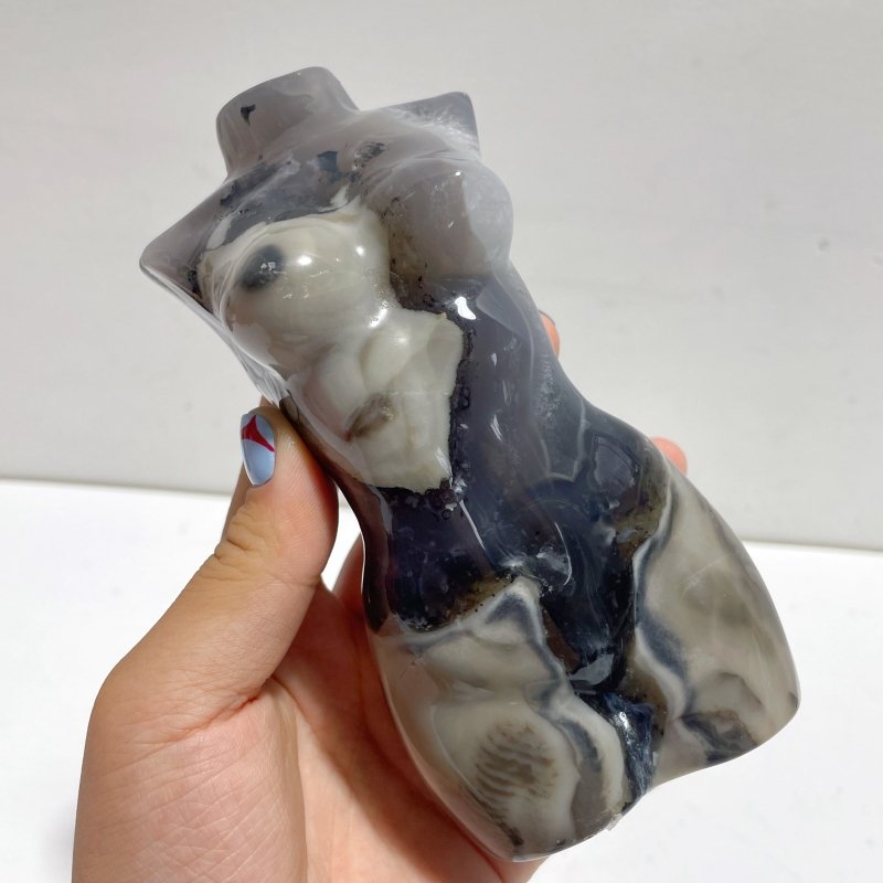 4 Pieces Volcano Agate Goddess Carving (UV - Reactive) - Wholesale Crystals