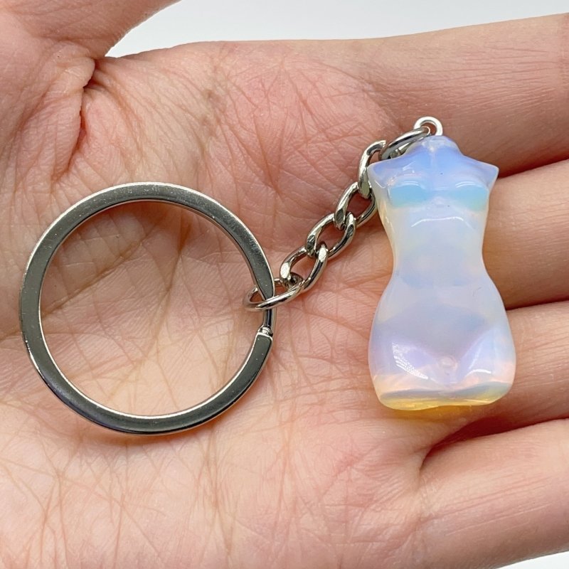4 Types 3cm Goddess Carving Keychain Chevron Amethyst Opalite -Wholesale Crystals