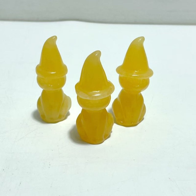 4 Types Halloween Ghost Cat Carving Wholesale Moss Agate Labradorite Yooperlite Yellow Calcite - Wholesale Crystals