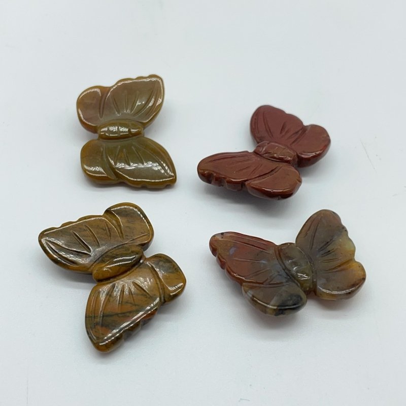 4 Types Mini Butterfly Carving Moss Agate Green Aventurine Wholesale -Wholesale Crystals