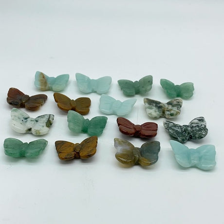 4 Types Mini Butterfly Carving Moss Agate Green Aventurine Wholesale -Wholesale Crystals