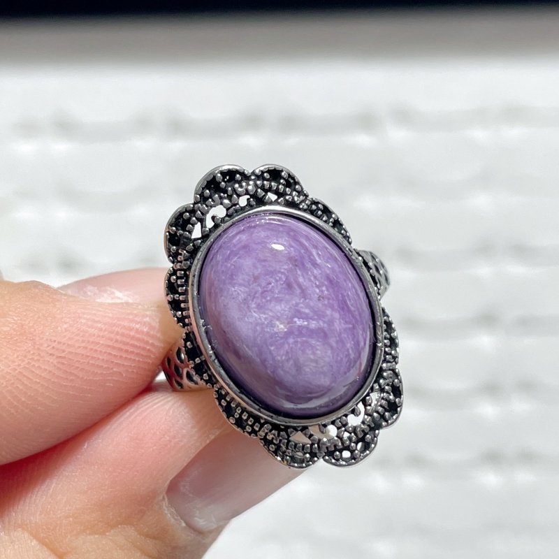 43 Pieces Charoite Different Styles Ring 5 - Wholesale Crystals