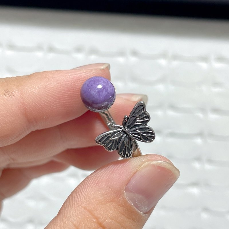 44 Pieces Charoite Different Styles Ring 4 - Wholesale Crystals