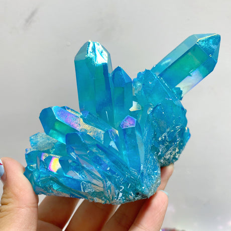 16 Pieces Aura Colorful Clear Quartz Cluster