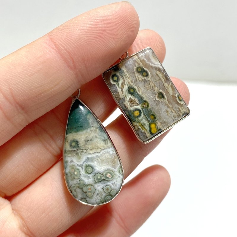 47 Pieces 8th Vein Ocean Japser Pendants - Wholesale Crystals