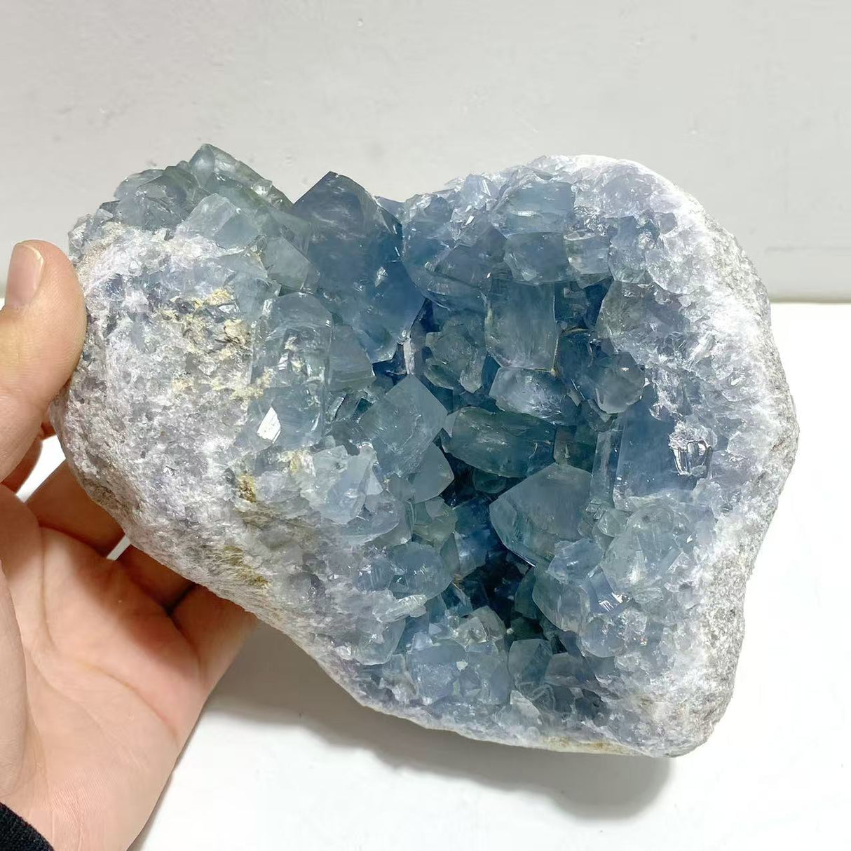 4 Pieces Large Blue Celestite Cluster Home Decor