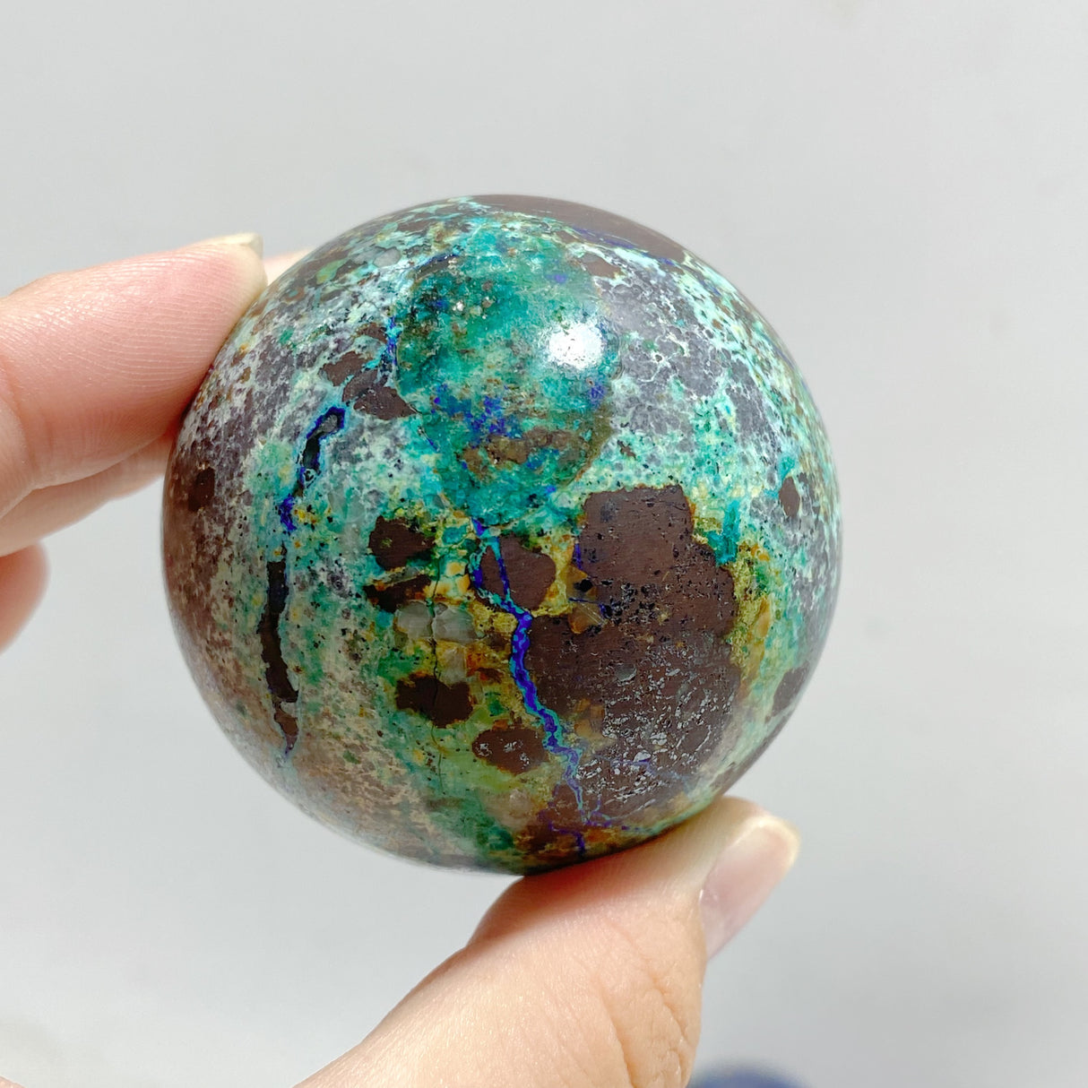 14 Pieces Azurite Mixed Malachite Spheres #4