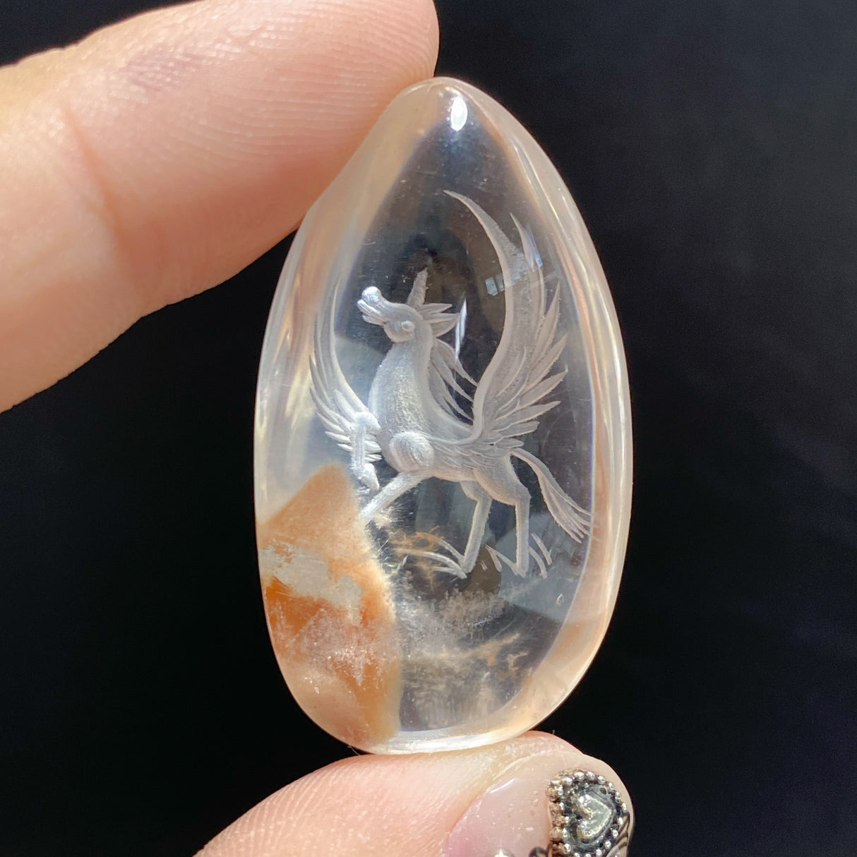 3 Pieces Unicorn Garden Quartz Inner Scene Carving