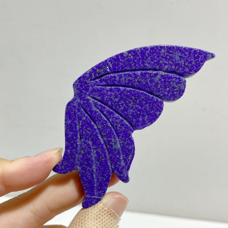 5 Pairs Small Lapis Lazuli Butterfly Wing Carving With Stand -Wholesale Crystals