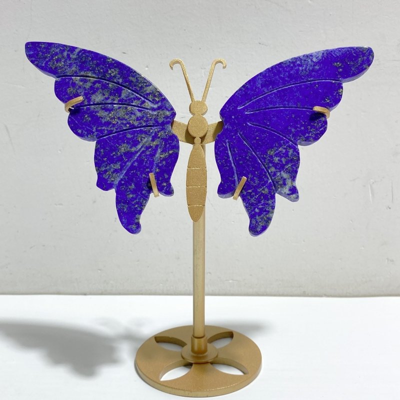 5 Pairs Small Lapis Lazuli Butterfly Wing Carving With Stand -Wholesale Crystals