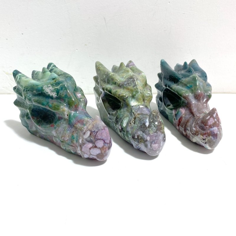 5 Pieces Beautiful Ocean Jasper Dragon Head - Wholesale Crystals