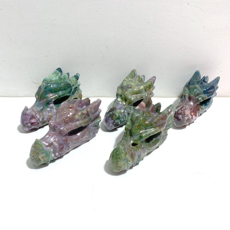 5 Pieces Beautiful Ocean Jasper Dragon Head - Wholesale Crystals