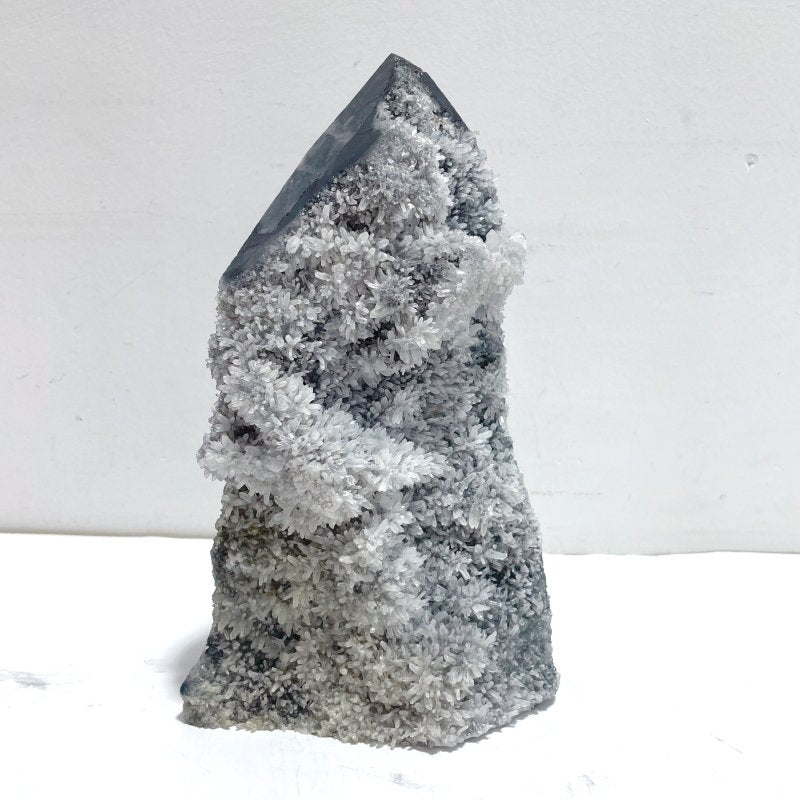 5 Pieces Black Clear Quartz Cluster Raw Side Tower - Wholesale Crystals