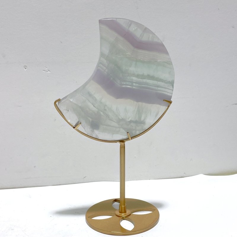 5 Pieces Fluorite Moon Carving With Stand - Wholesale Crystals