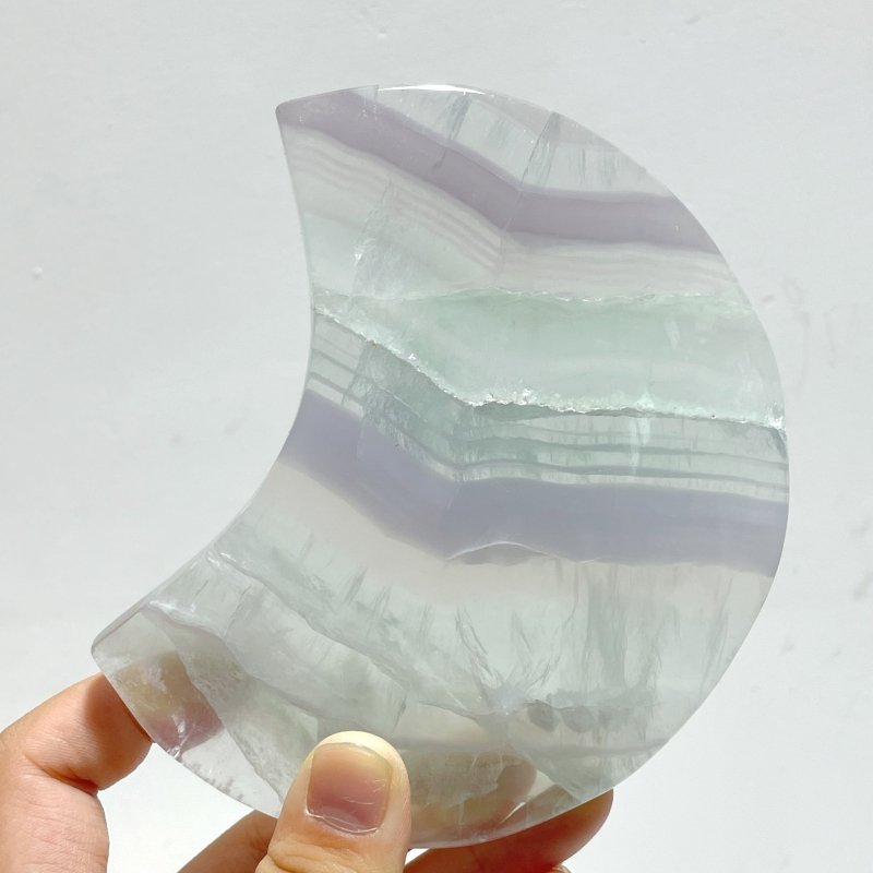 5 Pieces Fluorite Moon Carving With Stand - Wholesale Crystals