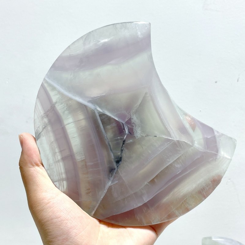 5 Pieces Fluorite Moon Carving With Stand - Wholesale Crystals