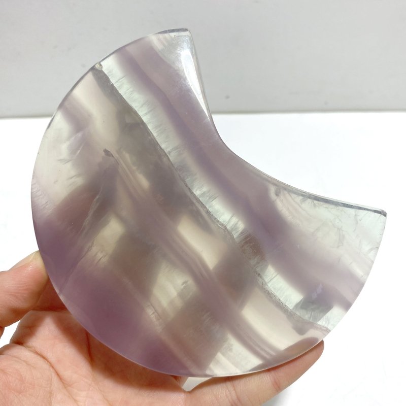 5 Pieces Fluorite Moon Carving With Stand - Wholesale Crystals