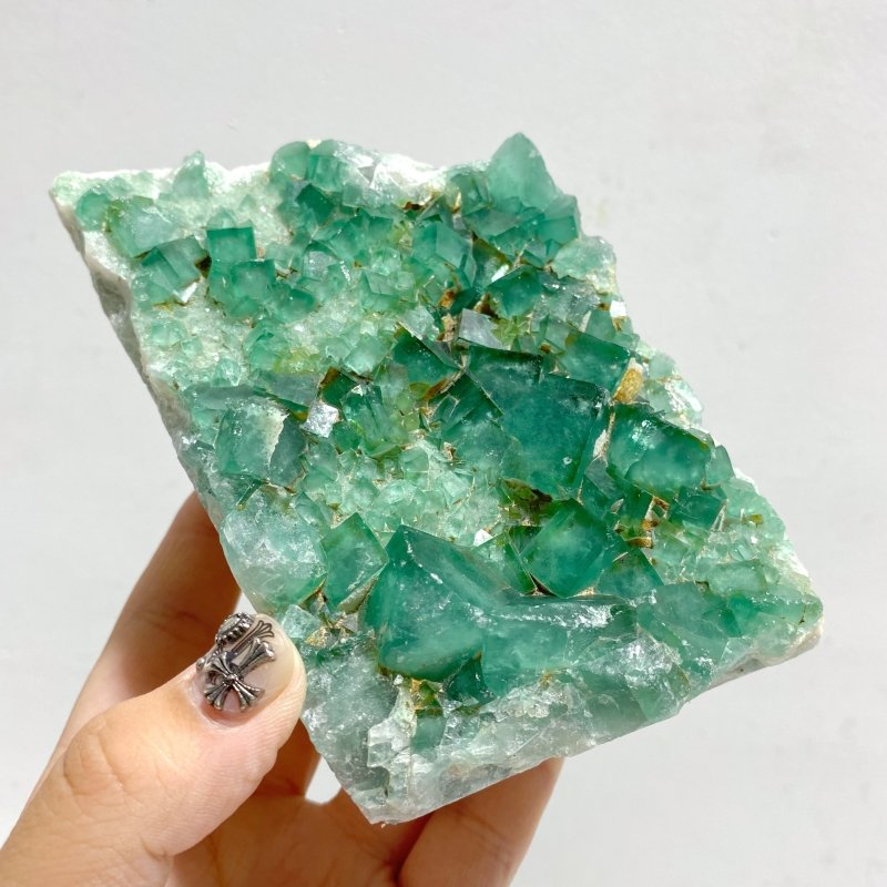5 Pieces Green Fluorite Raw Specimen Cubic Stone -Wholesale Crystals