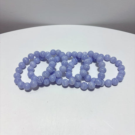 5 Pieces High Grade Blue Lace Agate Bracelet - Wholesale Crystals