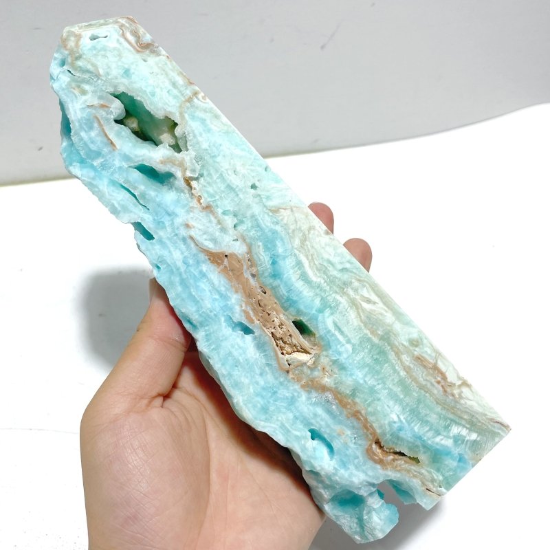 5 Pieces Large Blue Hemimorphite Four - Sided Tower Point Raw Side - Wholesale Crystals