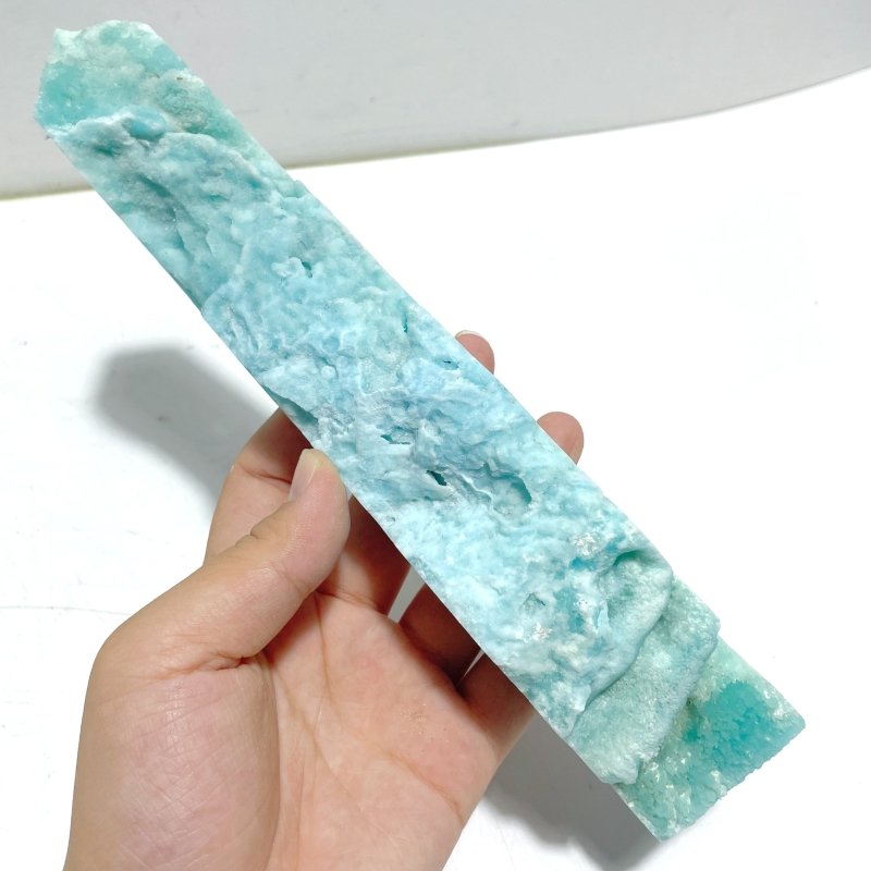 5 Pieces Large Blue Hemimorphite Four - Sided Tower Point Raw Side - Wholesale Crystals