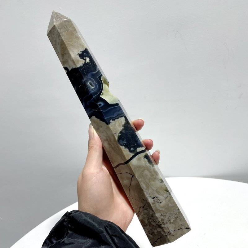 5 Pieces Large Volcano Agate Tower(UV - Reactive) - Wholesale Crystals