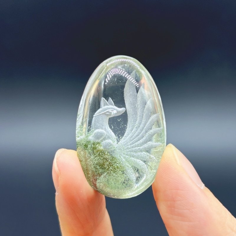 5 Pieces Nine - tailed Fox Garden Quartz Inner Scene Carving - Wholesale Crystals