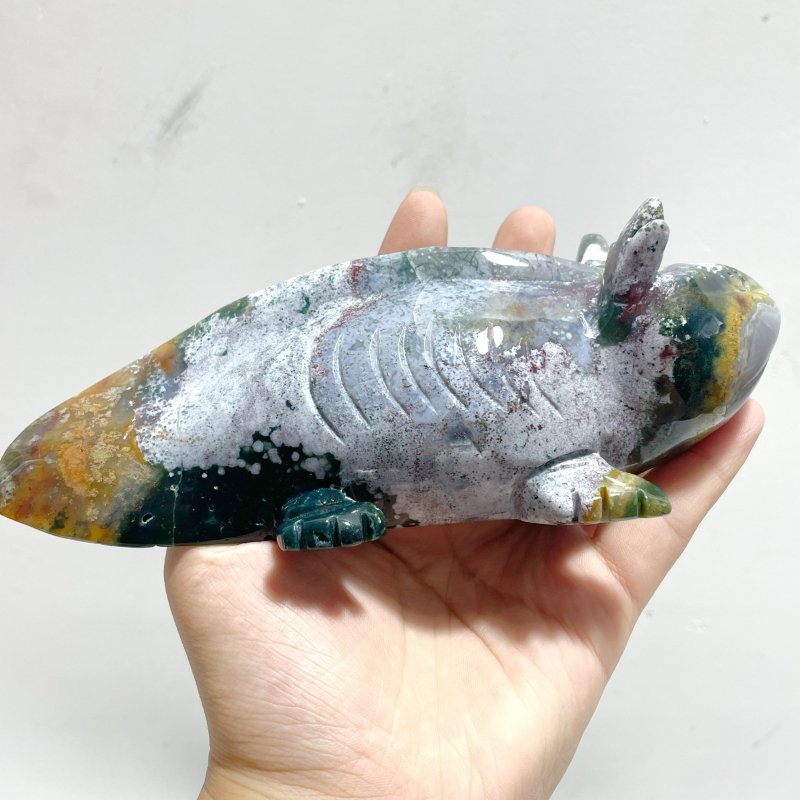 5 Pieces Ocean Jasper Chinese Giant Salamander Carving - Wholesale Crystals