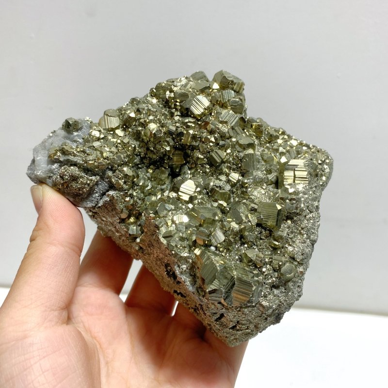 5 Pieces Raw Pyrite Mixed Calcite Specimen Mineral - Wholesale Crystals