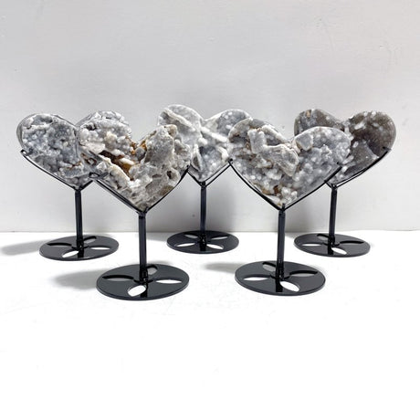 5 Pieces Sphalerite Heart With Stand - Wholesale Crystals