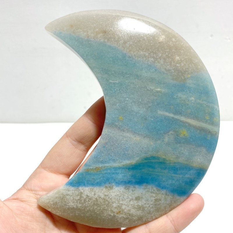 5 Pieces Trolleite Stone Moon With Stand - Wholesale Crystals