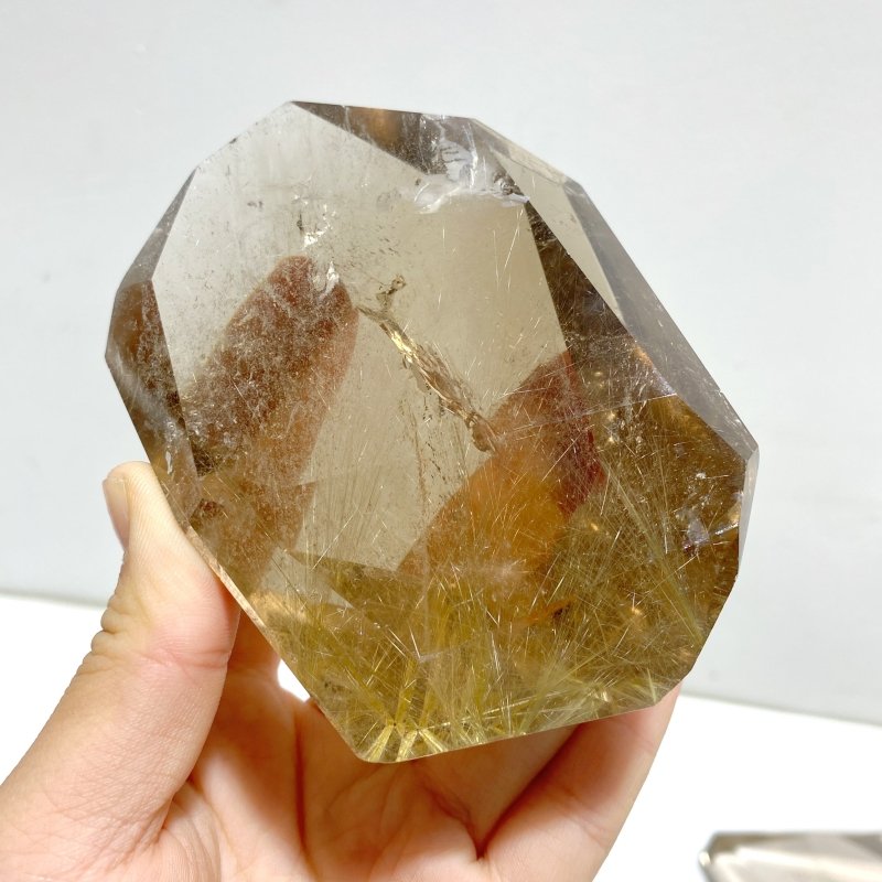 5 Pieces Unique Golden Rutile Quartz Free Form - Wholesale Crystals