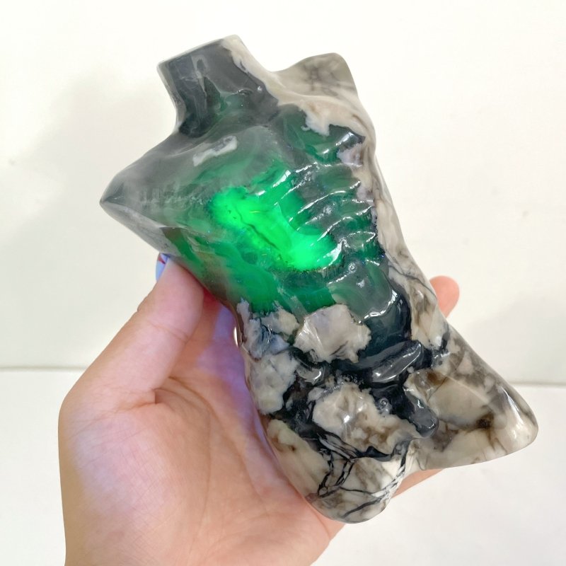 5 Pieces Volcano Agate Male Body Carving (UV - Reactive) - Wholesale Crystals