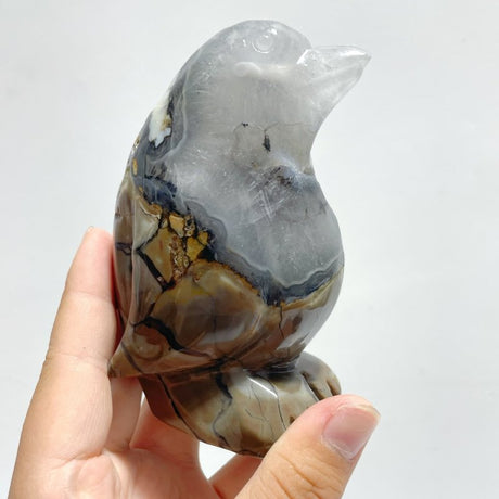 5 Pieces Volcano Agate Penguin Carving(UV - Reactive) - Wholesale Crystals