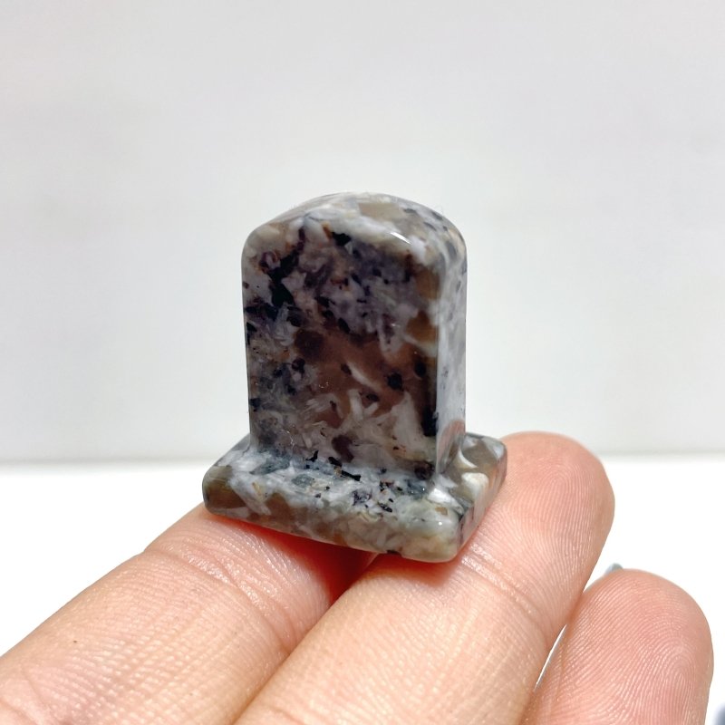 5 Types Tombstone Carving Wholesale Obsidian Blue Aventurine Yooperlite - Wholesale Crystals