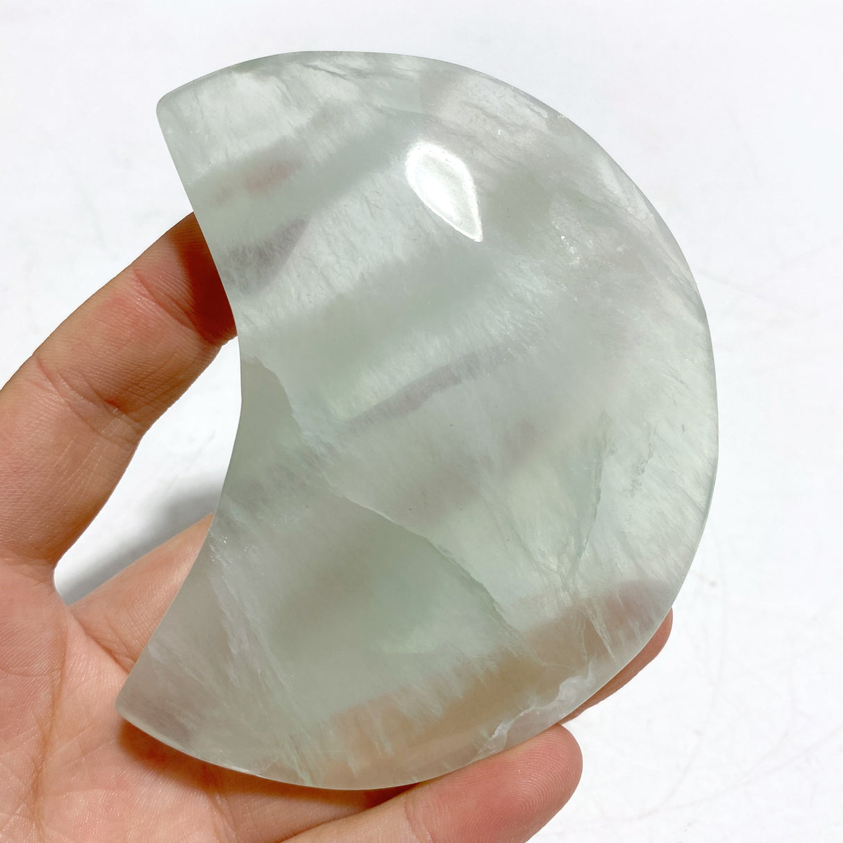 7 Pieces Fluorite Moon Carving With Stand