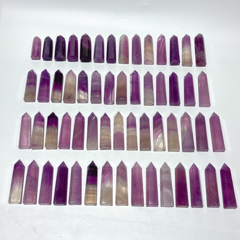 58 Pieces Purple Fluorite Points - Wholesale Crystals