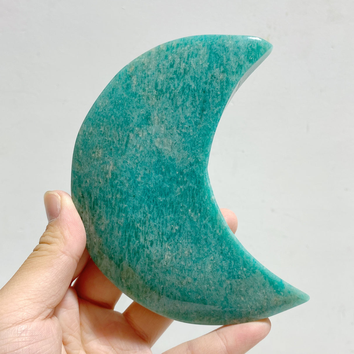 5 Pieces Large Amazonite Moon Carving With Stand
